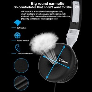 LUYANhapy9 Gaming Headphone，Wired Foldable 3.5mm HiFi Audio Bass Headset Stereo Surround Noise Cancelling Over Ear for Phone/Tablet White One Size