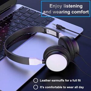 LUYANhapy9 Gaming Headphone，Wired Foldable 3.5mm HiFi Audio Bass Headset Stereo Surround Noise Cancelling Over Ear for Phone/Tablet White One Size