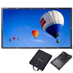 instahibit 84″ 16:9 foldable projector screen portable outdoor backyard movie screen front projection screen pvc 3d 4k hd indoor home theater camping with carry bag