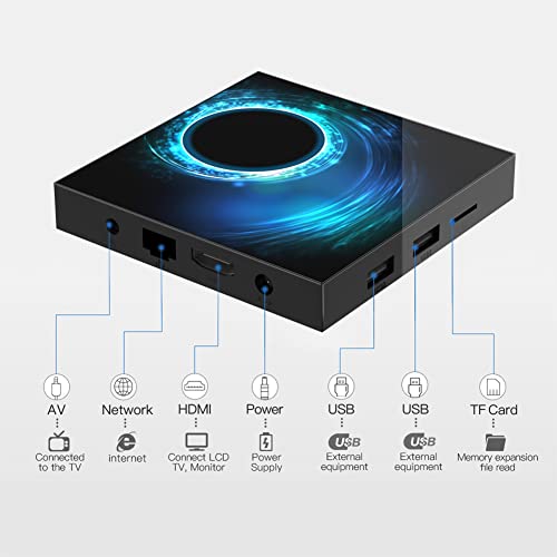 Android TV Box, Android Box 10.0 4GB RAM 32GB ROM H616 Quad-core 64bit with 2.4G/5G Dual WiFi Ethernet USB 3.0/ BT 5.0/ HD 6K TV Box