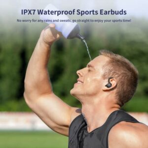 Wireless Earbuds Bluetooth Headphones 50H Playtime Bluetooth 5.3 Digital LED Display Over-Ear Earphones with Earhook Sports Headphones IPX7 Waterproof Headsets with Mic Deep Bass for Running Workout