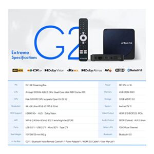 RockTek G2 4K Andriod TV 11.0 Streaming Box, Netflix & Google Certified TV Box with Google Assistant; HDR Movies, Dolby Vision-Atomos, WiFi 6 & Bluetooth 5 with Amlogic S905X4-K, 4GB DDR4 + 32GB eMMC