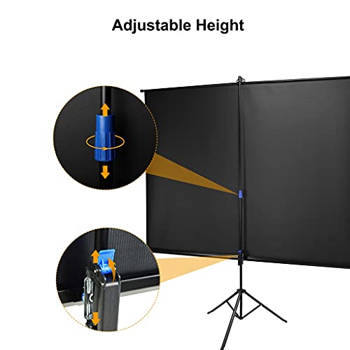 FZZDP Projector Screen 72 100 Inches Tripod Stand 16:9 Portable Projection Screen 4K 3D Movies Screen for Home Office Indoor Outdoor ( Size : 72 inch )