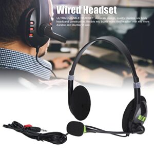 Wisoqu Wired Headset,3.5mm/USB Customer Service Over Ear Headphones Corded Headsets with Noise Cancelling Microphone (3.5mm Model)