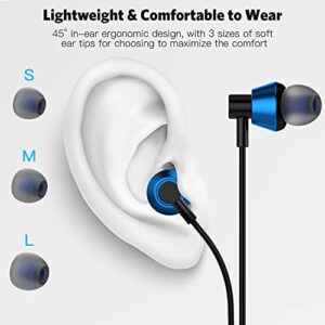 USB C Headphones,Type C Earphone Hi-Fi Stereo DAC Bass Noise Cancelling Headsets in-Ear Earbuds with Mic for Samsung Galaxy S23 Ultra S22 Plus S21 FE Google Pixel 7 Pro iPad 10 OnePlus 11 10T 5G Blue