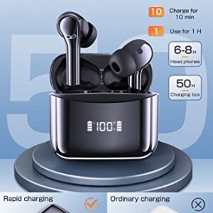 INSBES Wireless Earbuds Bluetooth 5.3 Headphones Touch Control with Wireless Charging Case IPX7 Waterproof Stereo Ear Buds in-Ear Built-in Mic Bluetooth Earbuds