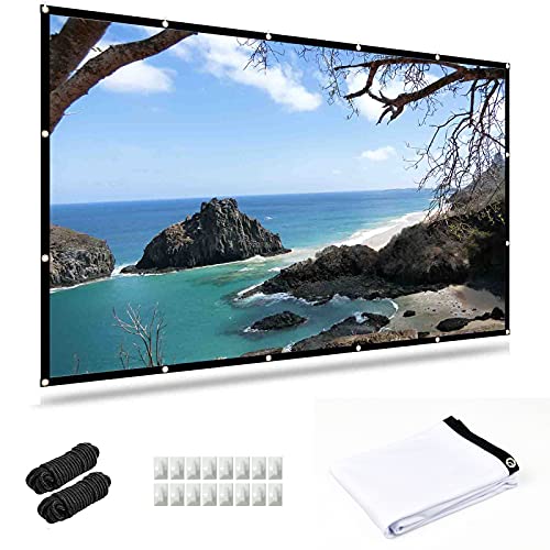 Cekay Projector Screen 100 Inch 4K HD 16:9 Foldable Anti-Crease Portable Projector Movies Screen for Home Theater Indoor Outdoor Support Double Sided Projection