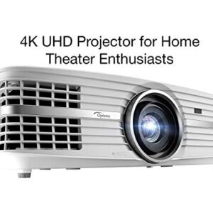 Optoma UHD65 True 4K UHD Cinema Projector for Home Theater Enthusiasts | Accurate Color with 6-Segment Color Wheel | HDR10 | Puremotion Technology | Limited Edition - White Color