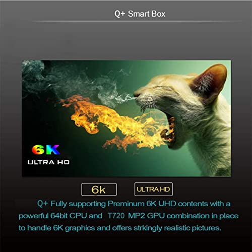 Q Plus Android 10.0 TV Box, Android Box 4GB RAM 32GB ROM H616 Quad Core USB 2.0 2.4G WiFi Support 6K 3D/H.265 Smart TV Box