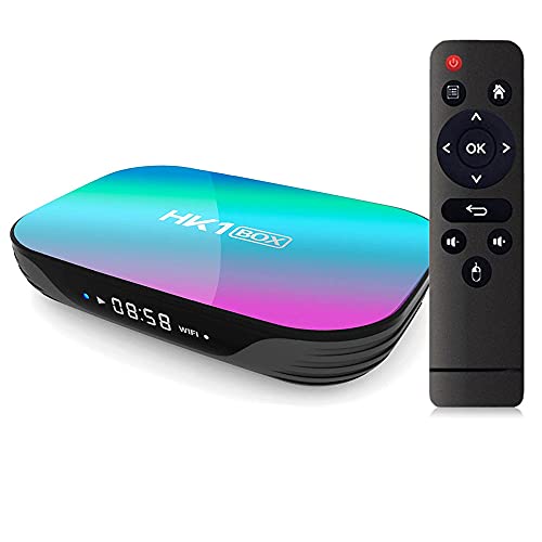 Sofobod HK1 Box Smart TV Box Android 9.0, 4GB RAM 128GB ROM, S905X3 Quad Core 64bit Cortex-A55, GPU G31™ MP2, 2.4G/5G Dual WiFi BT4.0 H.265 Decoding LAN 1000 RJ-45, HD 8K