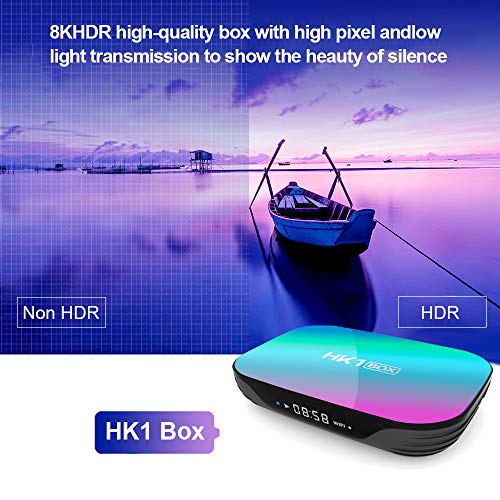 Sofobod HK1 Box Smart TV Box Android 9.0, 4GB RAM 128GB ROM, S905X3 Quad Core 64bit Cortex-A55, GPU G31™ MP2, 2.4G/5G Dual WiFi BT4.0 H.265 Decoding LAN 1000 RJ-45, HD 8K