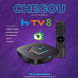 2023 HTV 8 Box Brazil H.TV8 H8 TV Brazil New Version Brazilian TV Box Support 2.4GHz/ 5GHz WiFi 4K UHD HDR Bluetooth 5