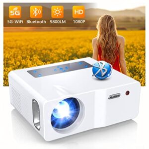HD 1080P 5G WiFi Bluetooth Projector, 450" Display, AILESSOM 15000LM 4K Support Projector for Outdoor Movies, Full Sealed Optical Movie Projector Compatible with TV Stick/iOS/Android/PS5