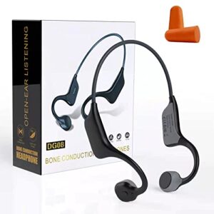 bone conduction headphones, bluetooth 5.0 open-ear headphones with built-in mic, waterproof sweat resistant wireless earphones for running,cycling,hiking,gym,climbing,driving