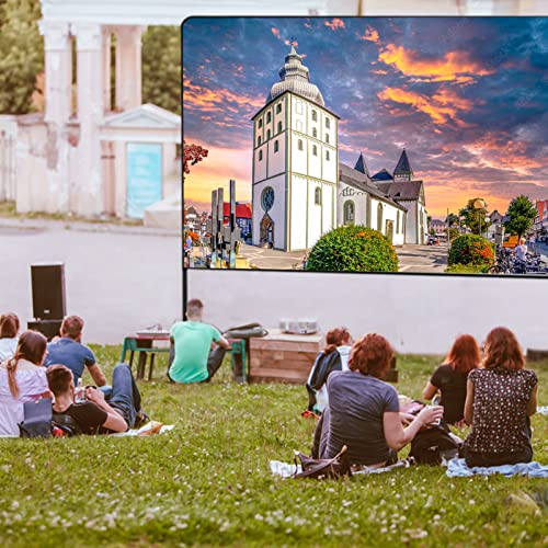 GT GETCO TECH Projector Screen and Stand, Huge Portable Projector Screen, 180 inch Wrinkle-Free Projection Screen, HD 4K Indoor Outdoor Projector Screen, Movie Screen for Home Theater Backyard Cinema