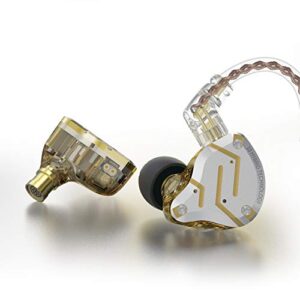 KZ ZS10 Pro 4BA+1DD 5 Driver in-Ear HiFi Metal Earphones with Stainless Steel Faceplate, 2 Pin Detachable Cable mids Vocal Earbuds zs10 pro kz (Gold,No mic)