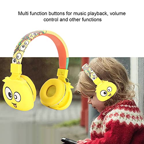 Kids Bluetooth Headphones,Over-Ear Foldable Noise Cancelling Headset,Cute Cartoon Wired/Wireless Headphones,Built in Microphone,Stereo Sound,for Phones Tablets Laptops