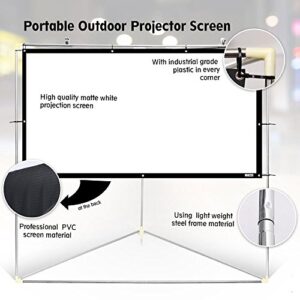 Pyle 72" Outdoor Portable Matt White Theater TV Projector Screen w/ Triangle Stand - 72 inch, 16:9, 1.15 Gain Full HD Projection for Movie / Cinema / Video / Film Showing outside Home - PRJTPOTS71