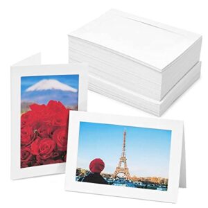 48 pack photo frame cards with envelopes, notecards for 4×6 picture insert (white)