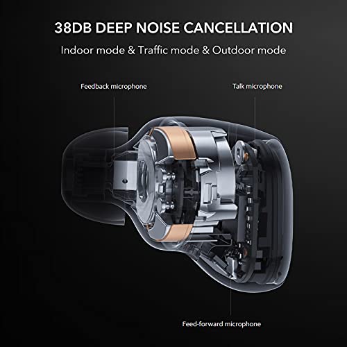 Xiaomi Redmi Buds 3 Pro, Bluetooth 5.2 Headphones Earphones Ambient Noise Canceling Fast Charging IPX4 Compatible with Dual Connection Function Wireless Headphones, Black