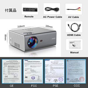 Mini Projector with WiFi Bluetooth,Smart Portable 1080 HD Projector,Outdoor Movie Home Theater Projector with HDMI USB VGA,Wireless Video Projector for iOS Android