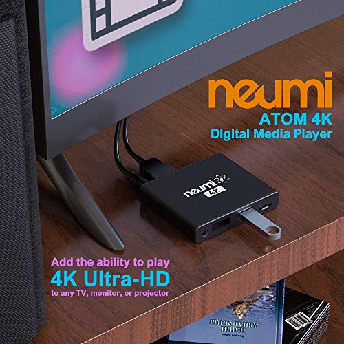 NEUMI Atom 4K Ultra-HD Digital Media Player for USB Drives and SD Cards - Plays 4K/UHD 60fps Videos, HEVC/H.265, HDMI and Analog AV, Automatic Playback and Looping Capability (Renewed)