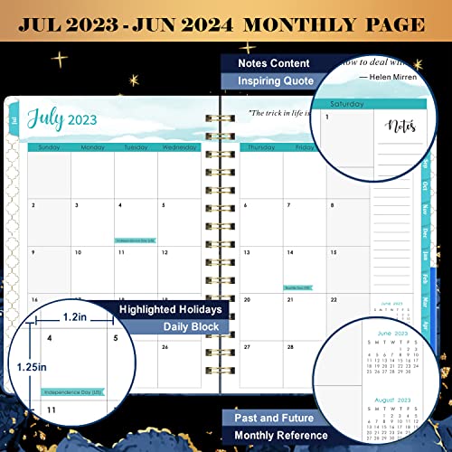 2023-2024 Planner - Weekly Monthly Planner 2023-2024, Jul 2023 - Jun 2024, Academic Planner 2023-2024, 8.5" x 6.4" Planner, Flexible Hardcover, Strong Twin - Wire Binding, Inner Pocket