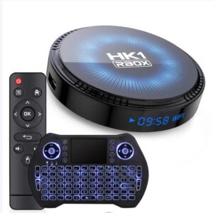 TV Box Android 11.0 2GB RAM 16GB ROM Set Top Box Smart TV Box Amlogic S905W2 1080P Ultra HD 4K HDR AV1 WiFi 2.4G 5.8GHz BT 4.1 USB 2.0 Android TV Box with Mini Wireless Backlit Keyboard