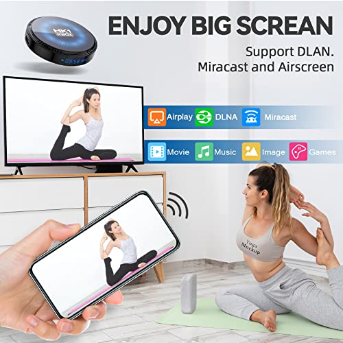 TV Box Android 11.0 2GB RAM 16GB ROM Set Top Box Smart TV Box Amlogic S905W2 1080P Ultra HD 4K HDR AV1 WiFi 2.4G 5.8GHz BT 4.1 USB 2.0 Android TV Box with Mini Wireless Backlit Keyboard