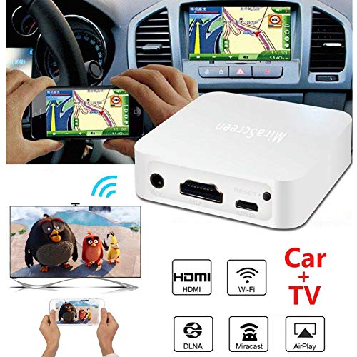 SmartSee Car WiFi Display Box, Airplay DLNA Miracast Screen Mirroring from Smart Phones to Car Screen Wirelessly, with HDMI and RCA(CVBS) Output GPS Navigation