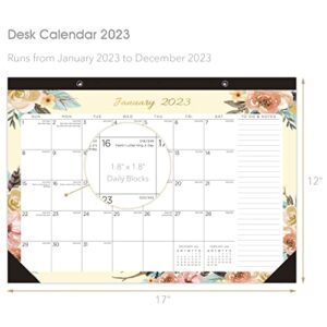 2023 Desk Calendar - 17” x 12” Large Monthly Desk Pad Calendar for Planning & Organizing - 12 Months Desktop/Wall Calendar Runs from January 2023 to December 2023