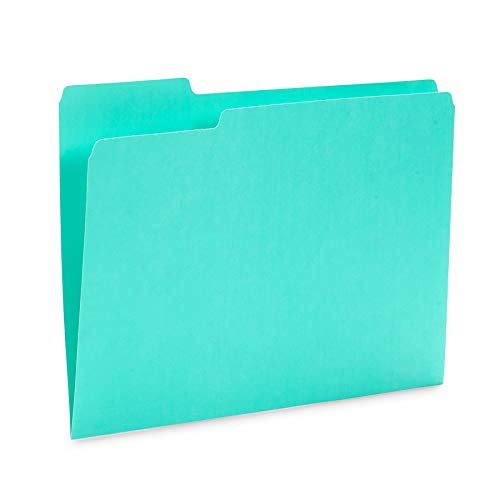 Blue Summit Supplies Ocean Tone Colored File Folders Letter Size, 1/3 Cut Top Tab File Folders, Assorted Blue and Green Colored, for Organizing and File Cabinet Storage, 100 Pack