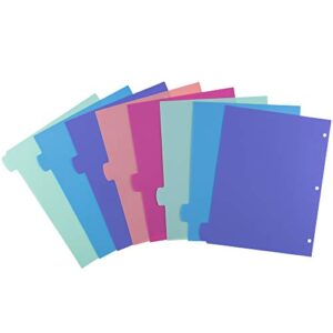 Avery Durable Plastic 8-Tab Write & Erase Big Tab Dividers for 3 Ring Binders, Pastel Brights (16271)