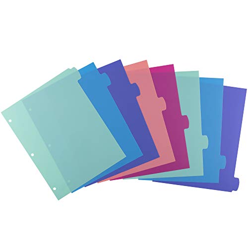 Avery Durable Plastic 8-Tab Write & Erase Big Tab Dividers for 3 Ring Binders, Pastel Brights (16271)