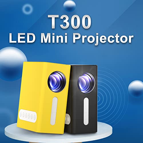 Portable USB LED TF AV 0.38x0.28in HD HDMI Mini Projector 1080P Cinema Home Projector Air Fresheners for Car Ice (B, One Size)