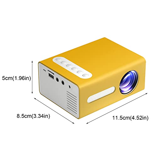 Portable USB LED TF AV 0.38x0.28in HD HDMI Mini Projector 1080P Cinema Home Projector Air Fresheners for Car Ice (B, One Size)