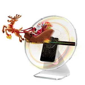3d hologram fan with wifi, 512px hi-resolution 12″ holographic video projector, graphic 3d video-3d advertising display is best for store shop holiday events display built-in rechargeable battery