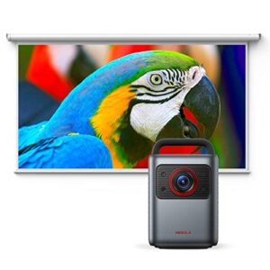 nebula cosmos laser 4k projector with nebula 100-inch projector screen for home, office, and classroom