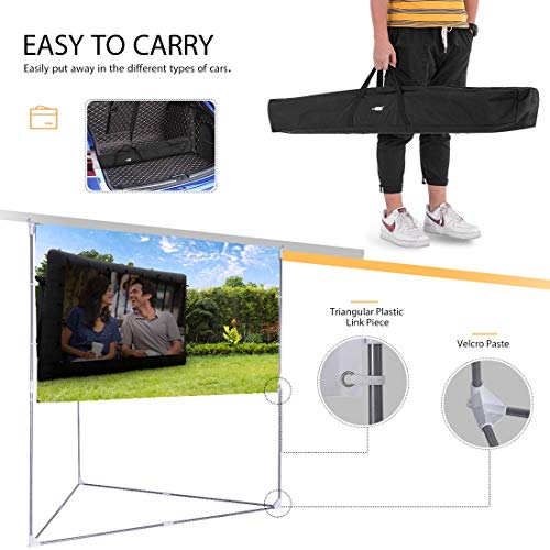 VIVOHOME 100 Inch 2-in-1 Portable Video Projector Screen with Triangle Stand, 16:9 Aspect Ratio Hanging Screen for Home School Office Indoor Outdoor