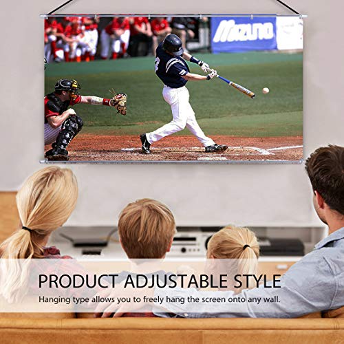 VIVOHOME 100 Inch 2-in-1 Portable Video Projector Screen with Triangle Stand, 16:9 Aspect Ratio Hanging Screen for Home School Office Indoor Outdoor