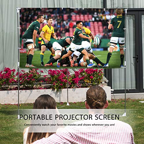 VIVOHOME 100 Inch 2-in-1 Portable Video Projector Screen with Triangle Stand, 16:9 Aspect Ratio Hanging Screen for Home School Office Indoor Outdoor