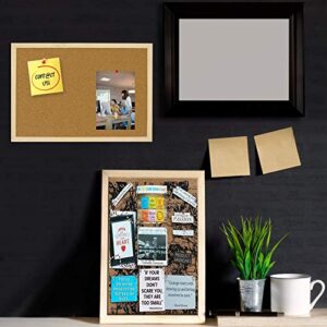 OWLKELA Cork Board 14.6"X 11", Notice Pin Board, Memo Board, Vision Board, Bulletin Board for Office, Classroom or Home, Mounting Hardware and Push Pins Included, Wooden Frame