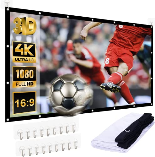 Cinop 150 inch Projection Screen, 16:9 Foldable Anti-Crease Portable Projector Movies Screens for Home Theater Outdoor Indoor, Support Double Sided Projection for Soccer Games, Live Sports, Party...