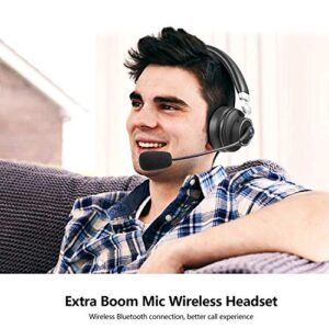 BHM91Series Bluetooth Wireless Headset with Mic.Great for Zoom and Skype Meeting(Flexible Noise Cancelling Mic) Clear Sound Comfort Wearing/Headset for Office Home Business Trucker Driver by LUXMO