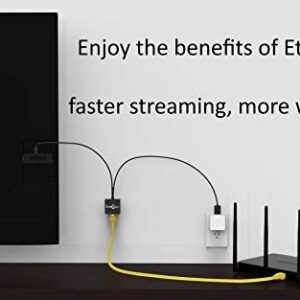 fire-Cable Ethernet Adapter for WiFi TVSticks & Streaming Media Players (Connects TV Stick to a Ethernet for Fast Playback, Streaming and Less Buffering)