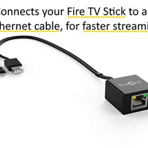 fire-Cable Ethernet Adapter for WiFi TVSticks & Streaming Media Players (Connects TV Stick to a Ethernet for Fast Playback, Streaming and Less Buffering)