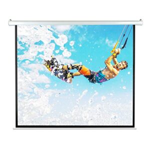 Pyle 84" Portable Motorized Matte White Projector Screen - Automatic Projection Display with Wall/Ceiling Mount, Remote and Case - for Home Movie Theater, Slide/Video Showing - PRJELMT86