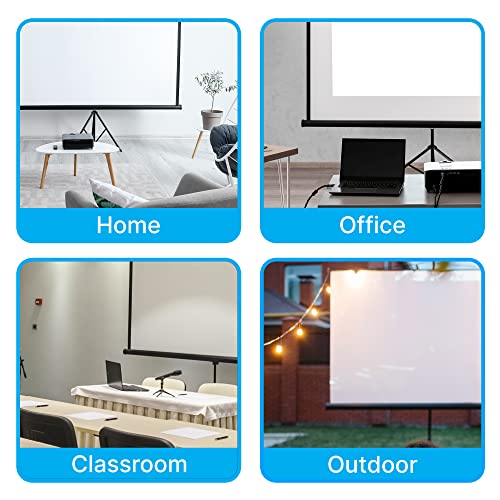 Pyle Universal Projector Screen w/Stand - 60-Inch Floor Standing Portable Fold-Out Rollup Matte for Projection, Includes Tripod, Great for Indoor/Outdoor Presentation, Quick Assembly