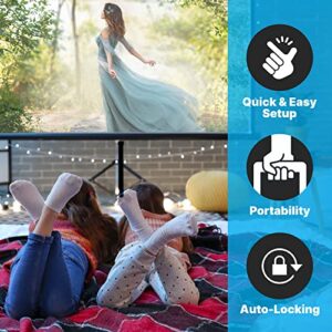 Pyle Universal Projector Screen w/Stand - 60-Inch Floor Standing Portable Fold-Out Rollup Matte for Projection, Includes Tripod, Great for Indoor/Outdoor Presentation, Quick Assembly