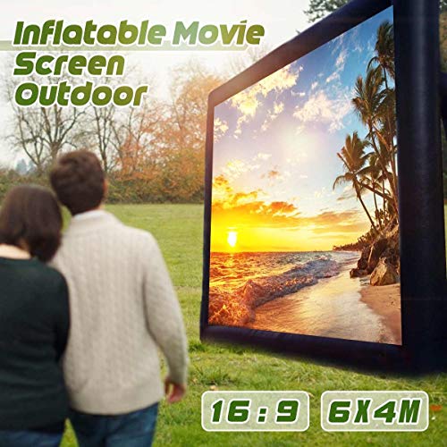 PBKINKM Infltable Curtain Screen 200 Inch Projector Home Outdoor Office Portable 3D Projection Screen